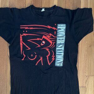 Vintage The Power Station Get It On Summer Tour 1985 Black T-Shirt Extra Large